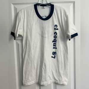 VINTAGE 1980s Puerto Rico El Coqui 87 Who Radio Single Stitch Tshirt